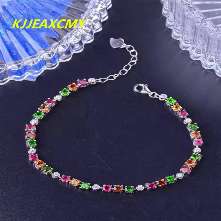 KJJEAXCMY Fine jewelry 925 Sterling Silver tourmaline, female bracelet, inlay jewelry, jewelry, natural KJJEAXCMY Fine jewelry 925 Sterling Silver tourmaline, female bracelet, inlay jewelry, jewelry, natural
