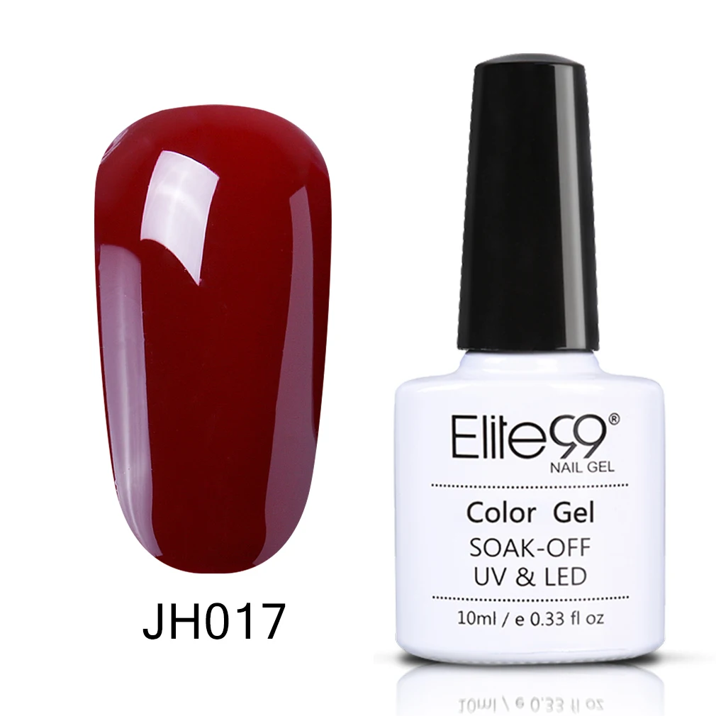 Elite99 10 мл винно-красный Гель-лак для Ногтей Стойкий лак для ногтей Гибридный впитывающий желтый УФ-гель для ногтей базовый топ для маникюра - Цвет: JH017