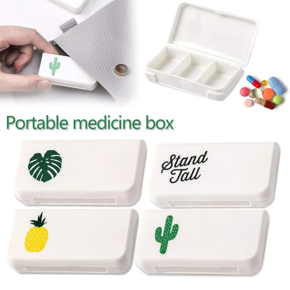 3 Grids Portable Pill Medicine Box Holder Storage Organizer Container Case Pill Box Splitters