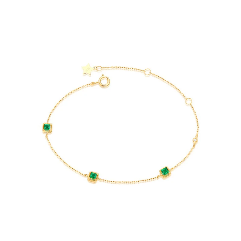 

JXXGS Hot Sale 14K Gold Elegant Natural Emerald Bracelet Romantic Birthday Gift Bracelet For Women