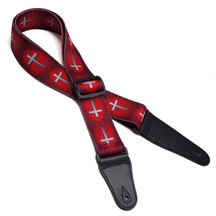Personality Classical Adjustable Guitar Strap Red Crossin Guitar Parts & Accessories from