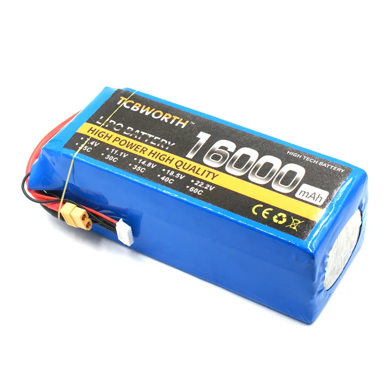 TCBWORTH RC Lipo Battery 4S 14.8V 16000mAh 25C RC Airplane Drone