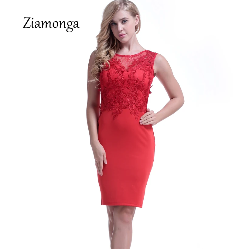 

Ziamonga Women Lace Dress 2018 New Summer Sexy Bodycon Sleeveless O-Neck Cocktail Party Dresses Casual Slim Midi Sheath Dress
