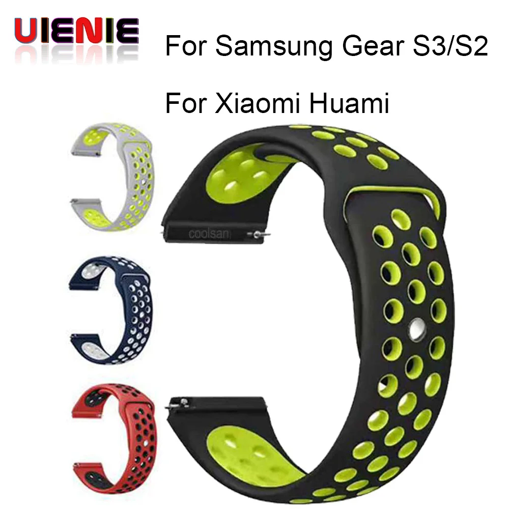 

20 22 MM silicone Strap For Samsung Gear sport S2 S3 Classic Frontier watch Band huami amazfit pace Bip BIT Lite Huawei Watch 2