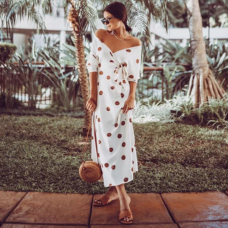 

Bath Dress Sundress Female Summer Swimsuit Coverup Swimwear Women Cover Up New 2019 Print Sexy Lace That Word Cotton FMZXG