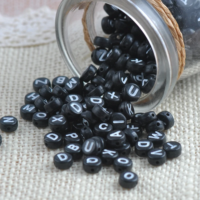 Бусины круглые черные акриловые YKL0153X для изготовления ювелирных изделий 200 шт. |