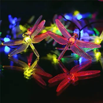 

Dragonfly Solar String Lights, 20led 30 LED Waterproof Fairy Decoration Lighting christmas lights for Patio, Lawn, Garden