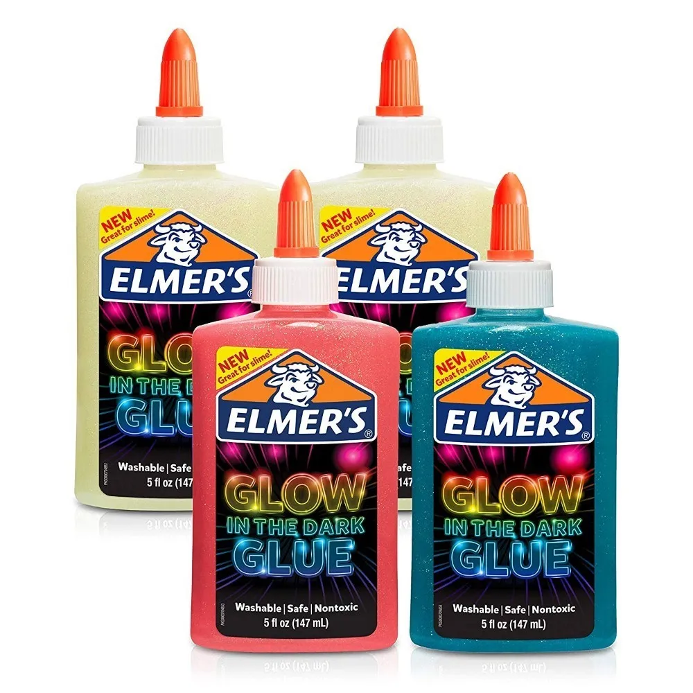 147 мл Elmers Elmer's светится в темноте жидкий клей моющийся розовый 5 унций отлично подходит для изготовления мелков слизи - Цвет: 4 PCS