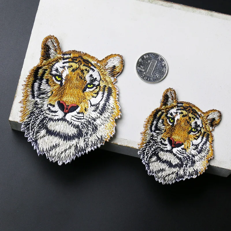 Hohe Qualitat Gestickte Tiger Patch Tiere Punk Eisen Auf Biker