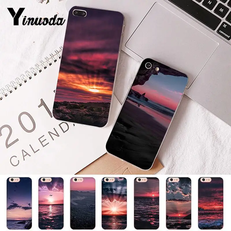 

Yinuoda For iphone 7 6 X Case Sunrise Sunset Airplane the Sea Lovely Phone Case for iPhone 8 7 6 6S Plus X 5 5S SE XR XS XSMAX