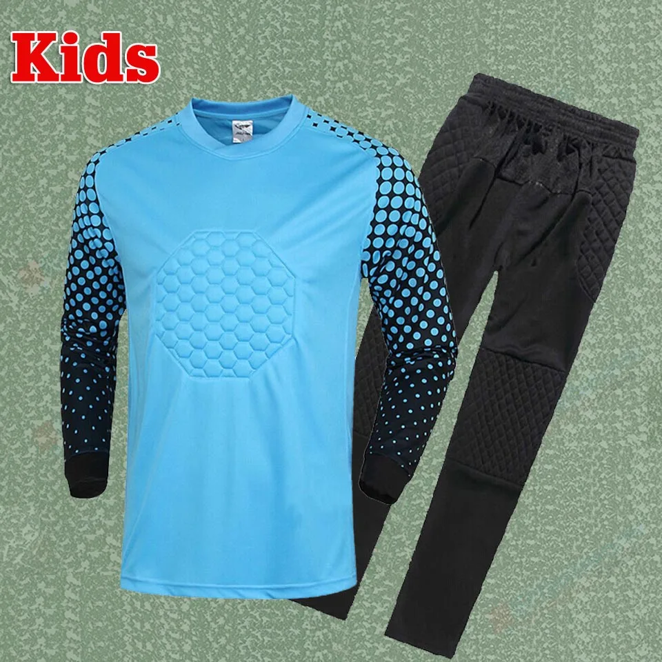 2016/17 New Kids Football Goalkeeper Kits Sponge Protector Suit boys