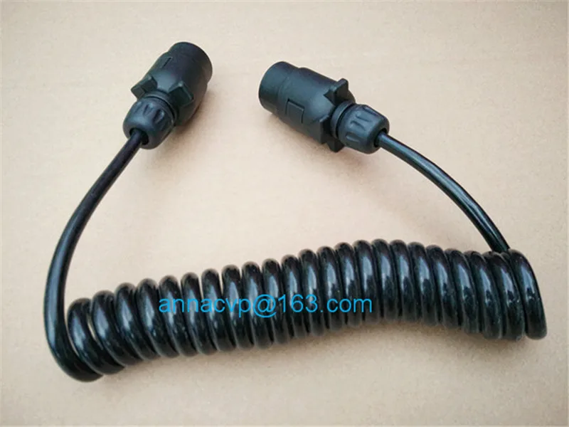 spiral cable coiled cable trailer plugs set 3