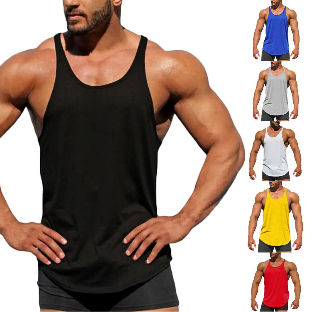 

Men Gym Muscle Shirt Tank Top Sport Bodybuilding Stringer Fitness Athletic Vest