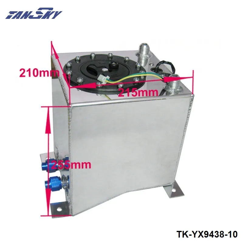 10L алюминиевый расширительный бак, зеркальный блеск топливных элементов с пеной внутри, с датчиком TK-YX9438-10