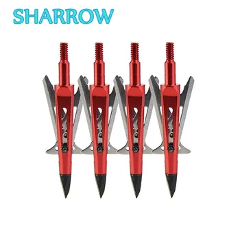 

6/12Ppcs 100 Grain Archery Blade Arrowheads Screw-In 2 Blade Broadheads Shape Points Tips For Shooting Training Accessories