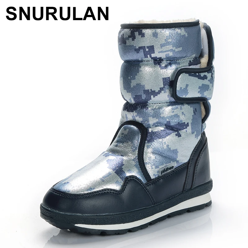 SNURULAN Women Waterproof Anti Slip Snow Boots Outdoor Thickening