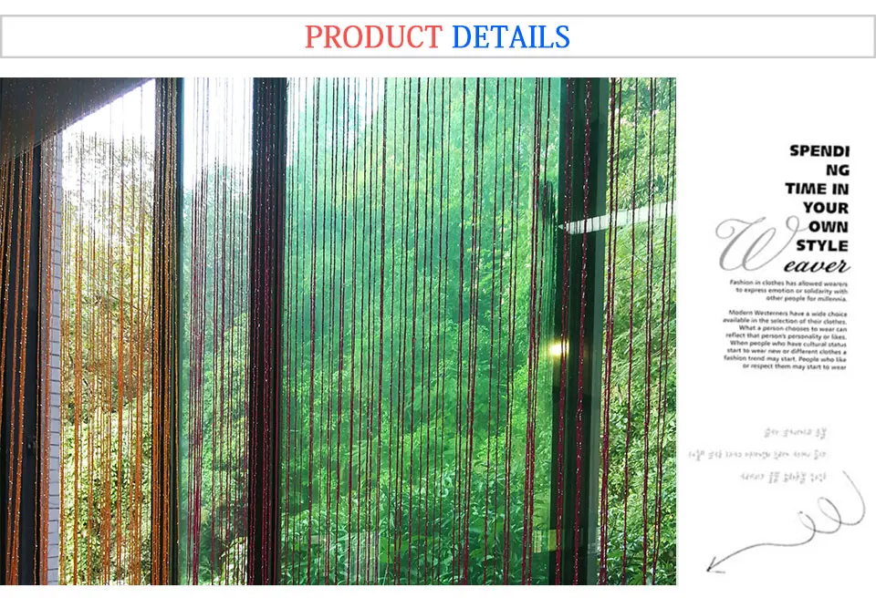 Shiny Flash Line Tassel String Door Translucidus Divider Sheer Curtains Tassel For Living Room Bedroom Girls Kitchen Valance (3)