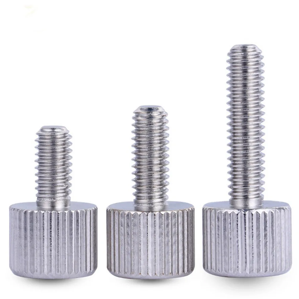 

304 Stainless Steel Circular Knurling Large Head Hand Screw M2 M2.5 M3 M4 10pcs
