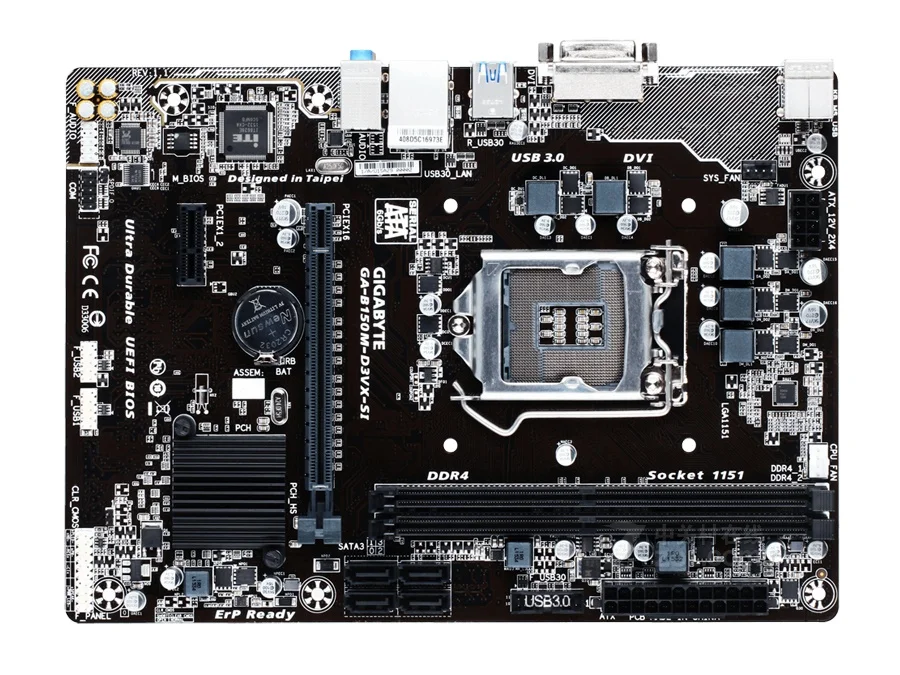 

Gigabyte GA-B150M-D3VX-SI Desktop Motherboard B150M-D3VX-SI B150 LGA 1151 Core i7 i5 i3 DDR4 32G SATA3 USB3.0 DVI Micro-ATX