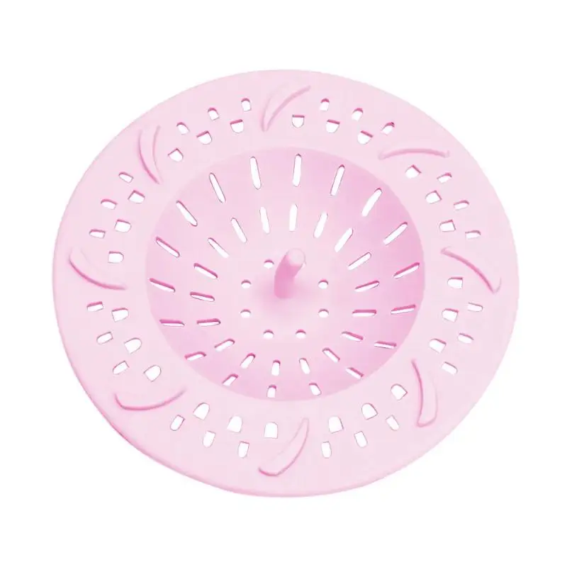 Кухня Силиконовые Раковина цветок антиблокировки трапных волос пробка Ловцы канализационные водоотвод фильтр Ванная комната поставки - Цвет: Round Pink