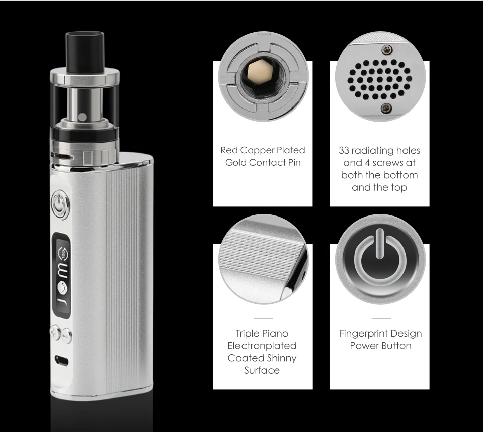 Оригинальный Jomotech 80 Вт 2600 мАч Батарея электронные сигареты kit 0.4ohm 2 мл испаритель