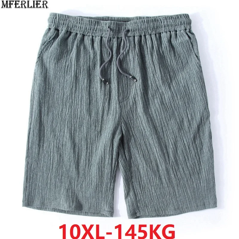 Летние винтажные мужские шорты в китайском стиле, хлопковые повседневные домашние мужские шорты, большие размеры 7XL 8XL 9XL 10XL, хаки, черный, серый, 48
