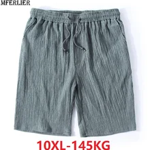 Летние винтажные мужские шорты в китайском стиле, хлопковые повседневные домашние мужские шорты, большие размеры 7XL 8XL 9XL 10XL, хаки, черный, серый, 48