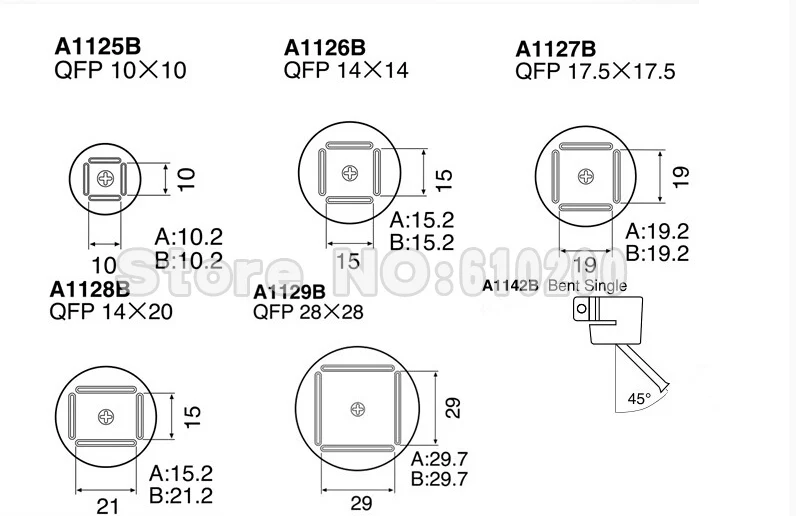 A1125B-A1129B BGA Воздушный сопло серии QFP 850 паяльная станция горячего воздуха пистолет BGA сопло SMD-SAIKE ATTEN