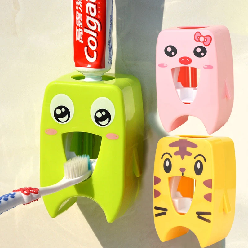 

Home Automatic Toothpaste Dispenser Family Toothbrush Holder for Bathroom Household Wall Mount Rack Bath set Toothpaste Squeezer