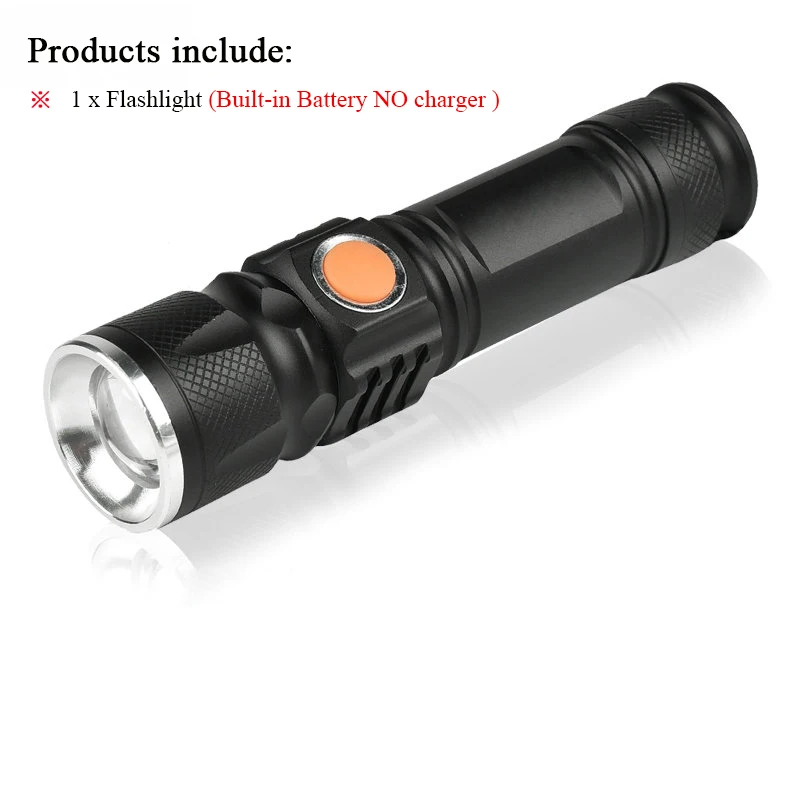 Фонарь для кемпинга мини-фонарик zoomble CREE xml t6 usb flash light 18650 встроенный аккумулятор ручной фонарь Водонепроницаемый свет - Испускаемый цвет: Flashlight A1