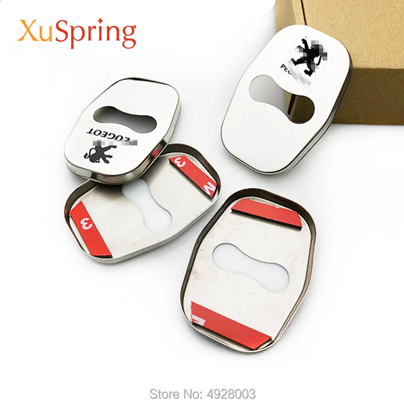 

Door Lock Covers Caps Protective Case Car Accessories Stainless Steel For PEUGEOT 207 208 301 308 508 2008 3008 5008