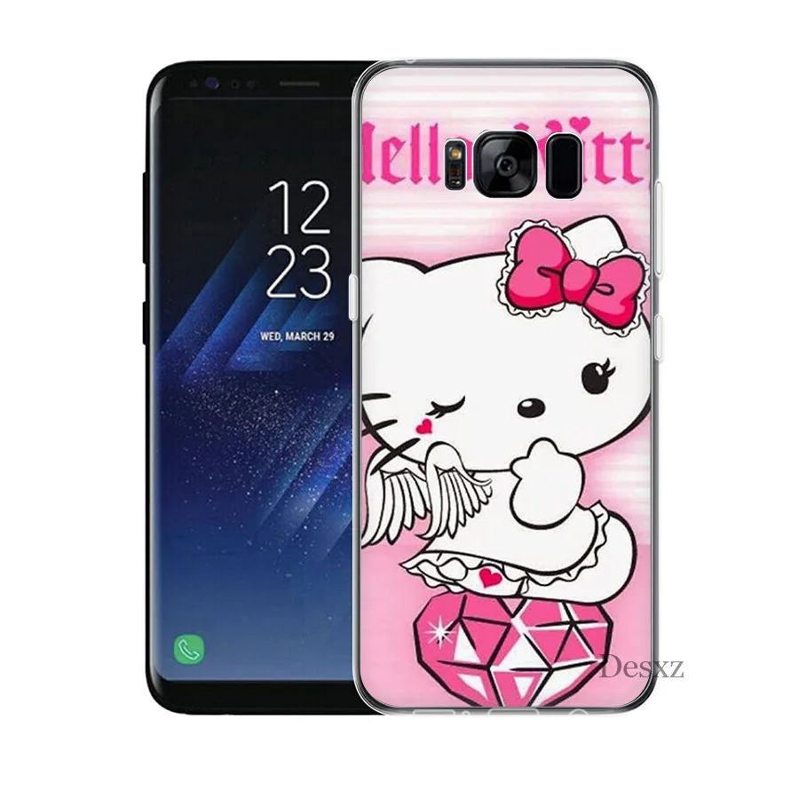 Задняя накладка чехла из ТПУ для samsung Galaxy S7 Edge S8 S9 Plus Note 8 9 популярный модный hello kitty - Цвет: 7