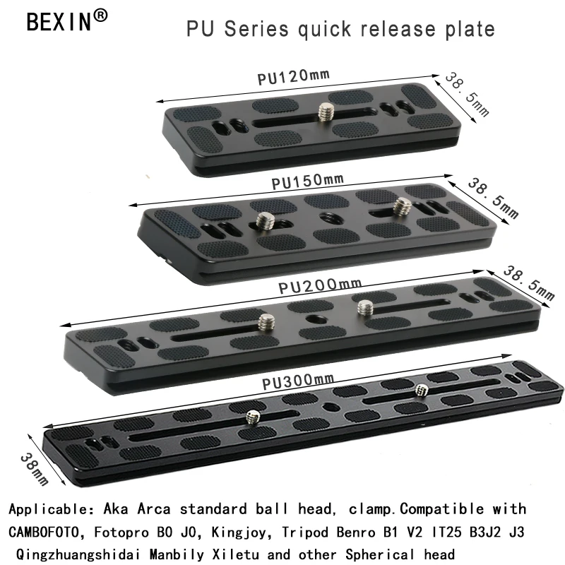 BEXIN универсальный металлический Arca Swiss mount адаптер quick release plate с 1/4 винт для Benro Штатив шаровой головкой PU120/150/200/300