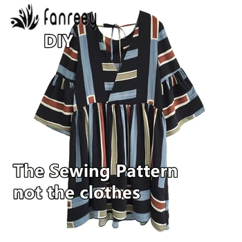 

A long Dress for a fat girl covering her belly Chiffon Dress Sewing Pattern Template Cutting drawing Clothing DIY WW-W1038