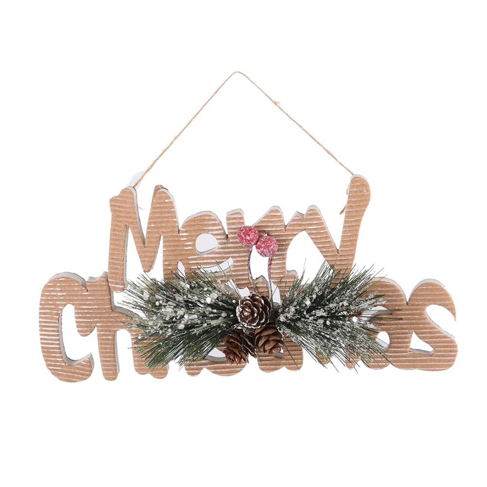 Merry Christmas Alphabet Cards New Year Party Hanging Pendant Door Christmas Ornaments Tree Decor