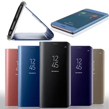 LEWEI Clear View Smart Mirror Case For Samsung Galaxy S8 S9 Plus S7 edge A6 A8 Plus Flip Stand Luxury Cover