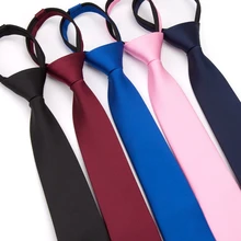 Men Necktie Zipper Lazy Tie Fashion Solid 6cm Ties Business for Man Gravatas Handkerchief Bowtie Mens Wedding Shirt Accessories plus size bowtie tie dye handkerchief t shirt