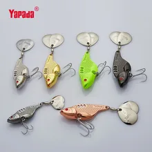 YAPADA VIB 302 большой живот 10 г/15 г/20 г/25 г тройной крючок+ вращающиеся блестки 43 мм/49 мм/54 мм/58 мм многоцветный Металл VIB рыболовные приманки