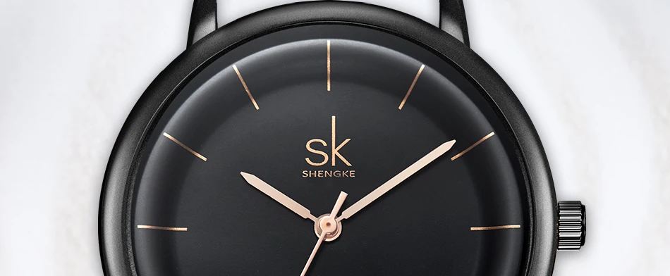 SK кожаные часы для женщин Простые Модные кварцевые часы для Reloj Mujer женские наручные часы SHENGKE Relogio Feminino