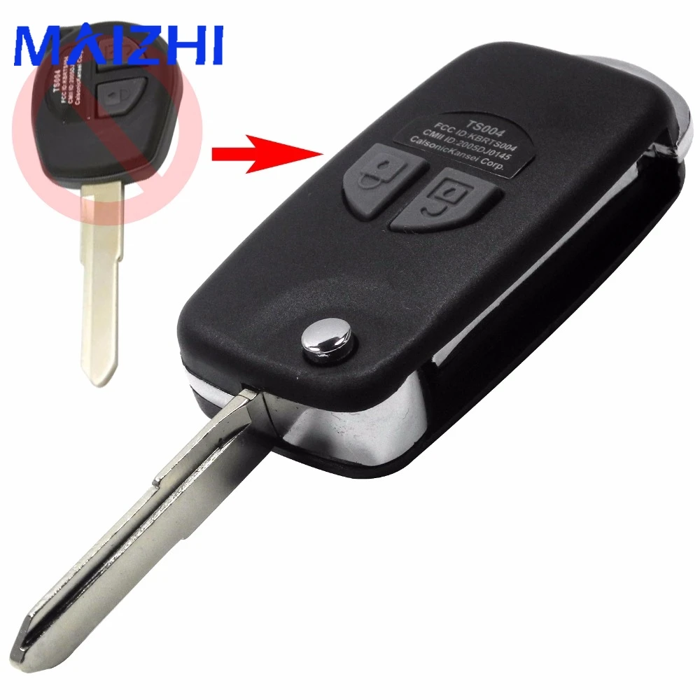 

Jingyuqin Remote Flip Car Key Shell Fob Folding for Suzuki Swift Grage Vitara Alto 2 Buttons Key Case Upgrade Uncut Blade