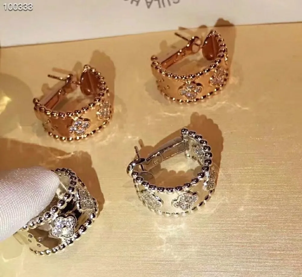 

ZOZIRI fashion 925 sterling silver 3A cubic zircon party flower earrings luxury brand jewelry bead ball clip earrings