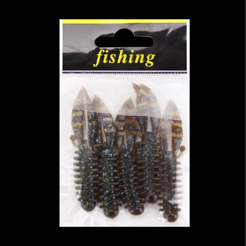 

5 Pcs/pack Soft Bait Bubble Mini Shrimp Bionic Stereoscopic Insect Reflective Fake Baits Built-in Sequins Fishing Accessories