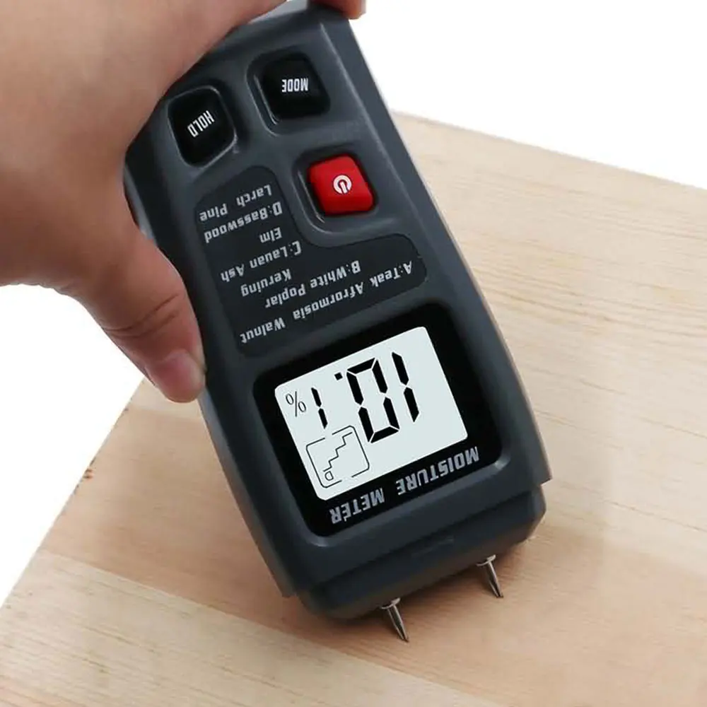 Humidity Measuring Instrument Moisture Tester Moisture Meter Tool ABS Grey Floor Instrumentation Carton Wood LCD Hardness