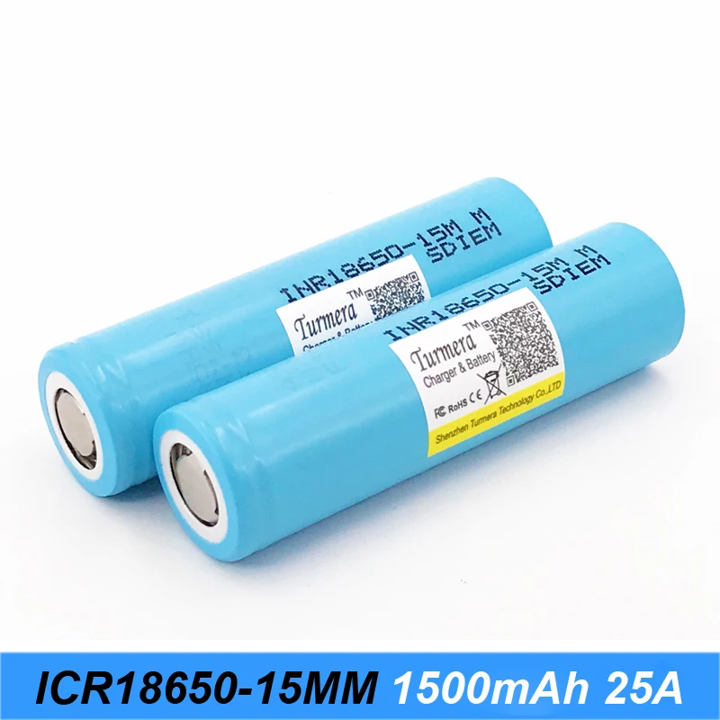 Turmera original battery 18650 15M inr18650-15M 1500mah 25A for power tools screwdriver battery and E-cig battery j28 Turmera original battery 18650 15M inr18650-15M 1500mah 25A for power tools screwdriver battery and E-cig battery j28