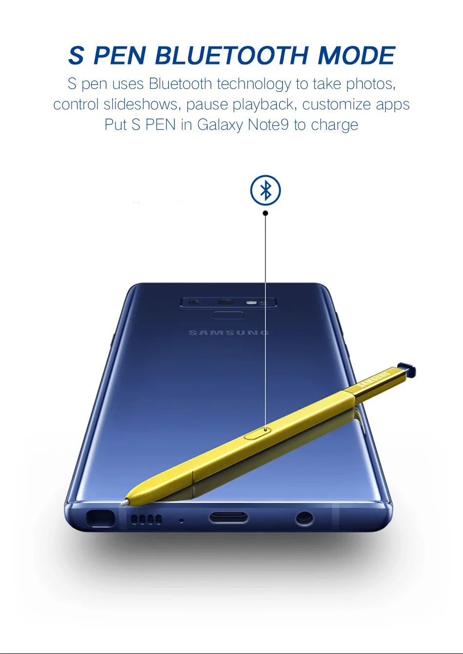 2Samsung Galaxy Note 9 s Pen Original Replacement S-Pen Convenience Waterproof Writing with Bluetooth Note9 Stylus S Pe