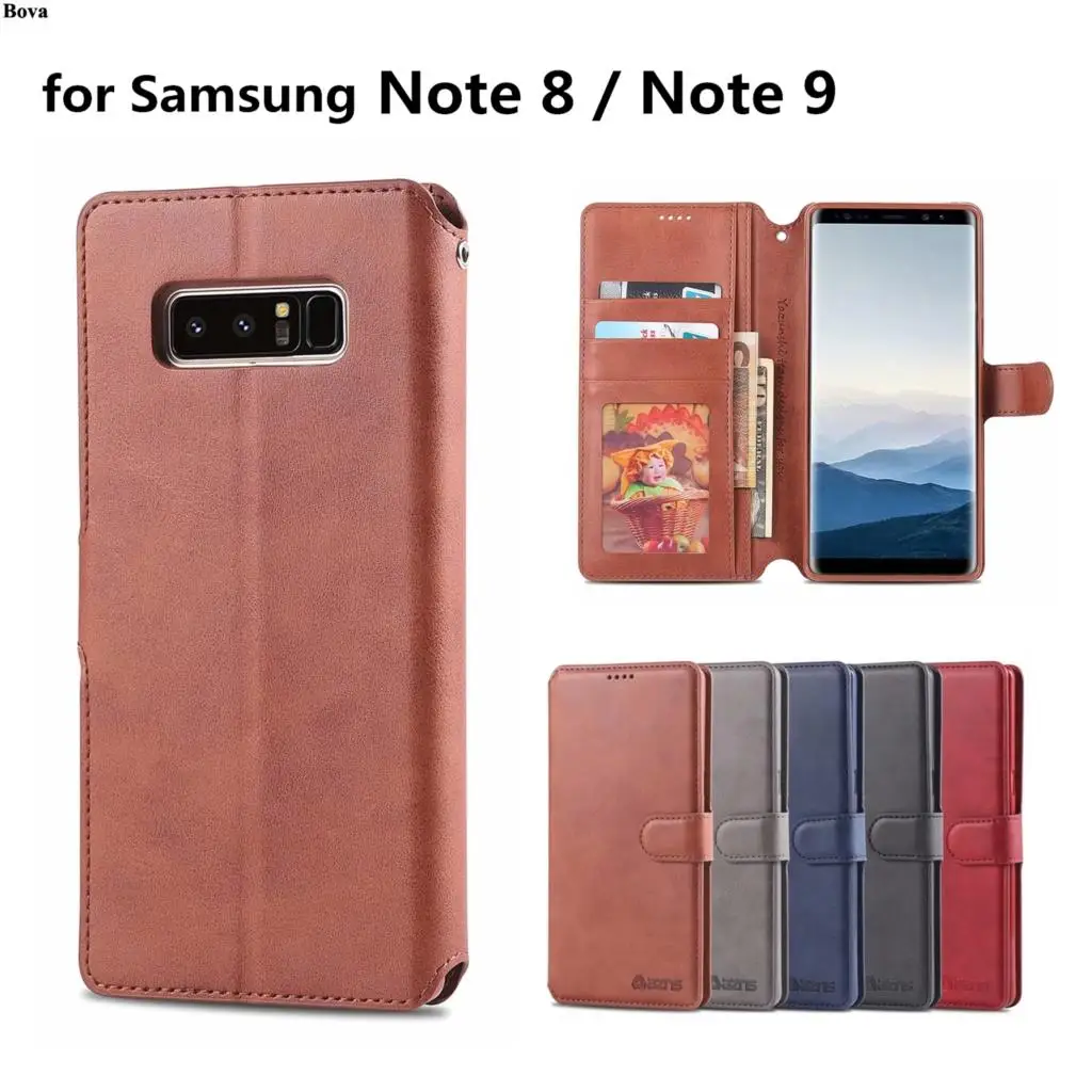 

AZNS Case for Samsung Galaxy Note 8 Leather Case Card Holder Wallet Case for Samsung Note 8 N9500 fundas