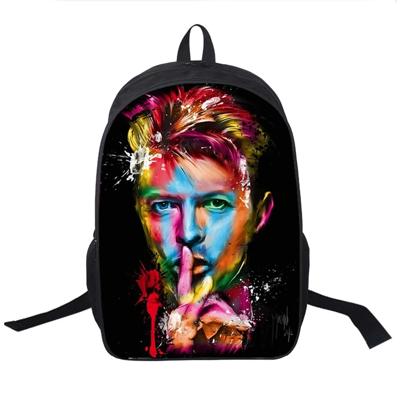 

Famous Rock Star David Bowie Backpack Laptop Bags Multifunction Students Schoolbag Cool Book Bag