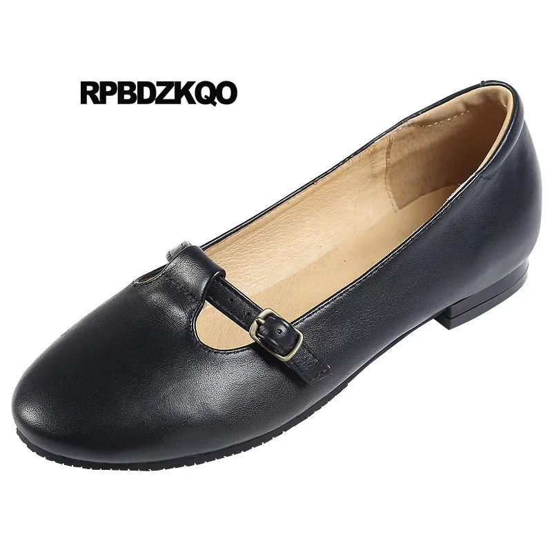 

Black Designer Mori Girl Flats Shoes China Round Toe Size 33 Retro Japanese School Genuine Leather 2018 Mary Jane Chinese Women