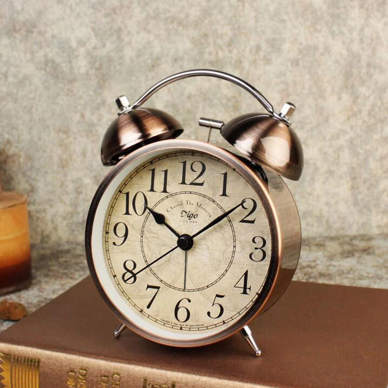 Dubbele Twin Bell Vintage Retro Wekker Luid Alarm Zware Ouderwetse Tafel Klok met Achtergrondverlichting Home Decoratieve|alarm clock|clock with backlightalarm clock loud - AliExpress