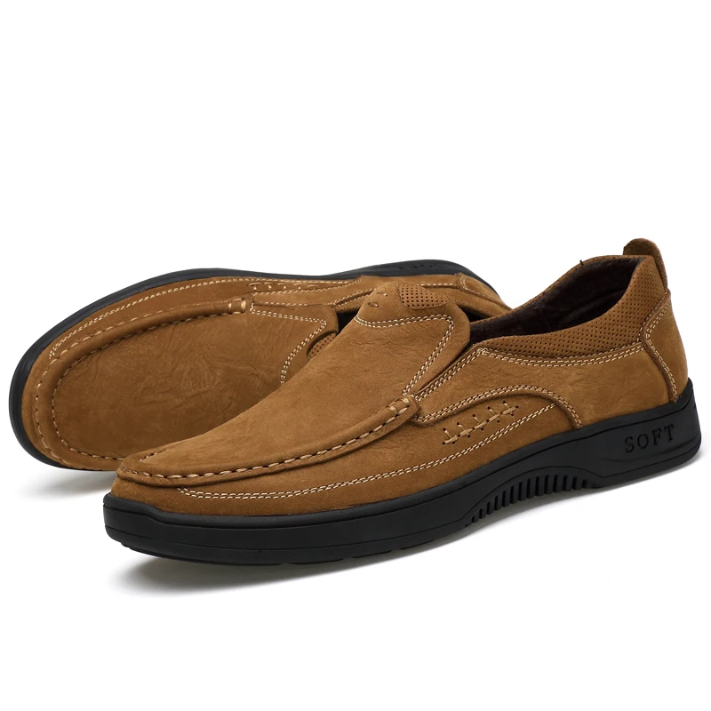 Couro Borracha Livre Brown dark Casuais Impermeáveis Ar Outono cáqui De Dropshipping Ao Sapatos Dos Brown Genuíno Caminhada Yellow Tênis Homens TwRYUOxvq